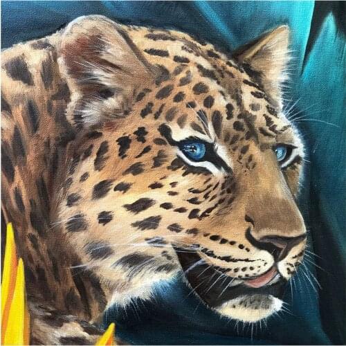 DIY Diamond Painting 3D Abstract ferocious Cheetah Square Round Drill Diamond Embroidery Mosaic Room Home Decoration Cross
