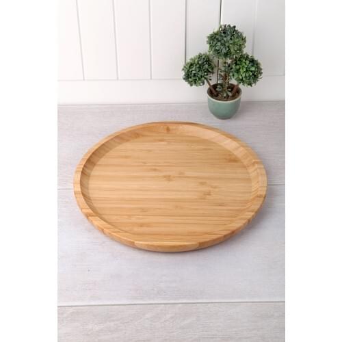 Queens Kitchen Bamboo Round 25cm Service-Presentation Dish