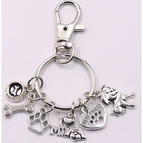 New Mini I Love My Dog And Bone keychain lovely Footprint Pendant Keyring Best Friend Pet Keyring Gift For Pet Lovers