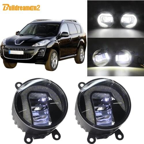 Buildreamen2 Car Accessories LED Projector Fog Light + Daytime Running Lamp H11 12V For 2007-2013 Peugeot 4007 GP_