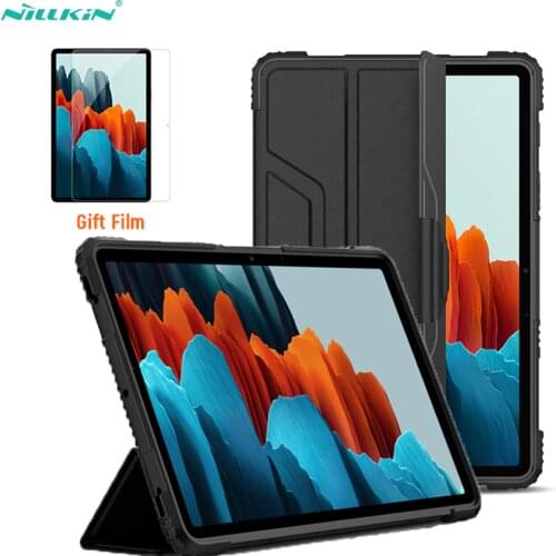NILLKIN For Samsung Galaxy Tab S7 Plus Case,Tablet Stand Cover for Samsung Galaxy Tab S7 With Pencil Holder Auto Sleep/ Wake