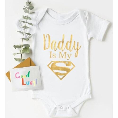 100% Cotton Baby Romper Newborn Baby Boys Girls Clothes Daddy Is My Hero Funny Infant Baby Jumpsuit Cute Casual Baby Sleepwear