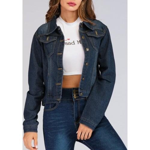 Denim jacket womens short slim Korean version of the new slim student denim jacket with holes in large size Jumper Slim Coat