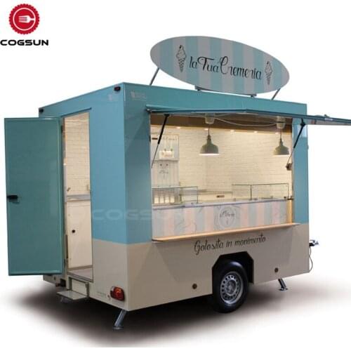 Europe most popular food trailer fast food truck with COC CE pizza ice cream food cart