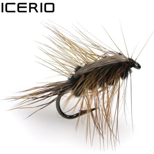 ICERIO 8PCS Woolly Worm Caddis Nymphs Flies Deer Hair Beetle Trout Fly Fishing Lure Baits