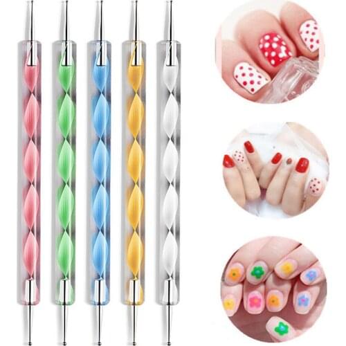 5 PCS Nail Art Tools Dotting Pen Rhinestone Picker Gem Applicator Diamond Pencil Crystal Jewel Drill Acrylic Handle Professional