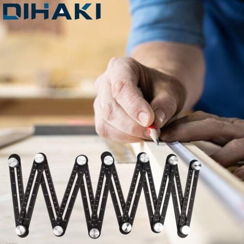 Spain Warehouse Twelve Folding Rule DIY Wood Tile Flooring Tool Angle Measuring Ruler Universal Hole Punch HandTool
