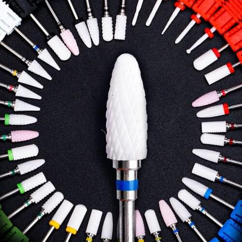 Manicure Ceramic Sanding head Head Off Armor De-dead Leather Tool Electric Nail Grinder Accessories Tornado Drill Bit Set Nail