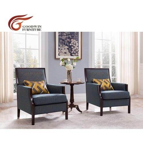 Solid wood hotel furniture recliner lazy boy chair sofa and leisure chair chaise inclinable en bois WA443