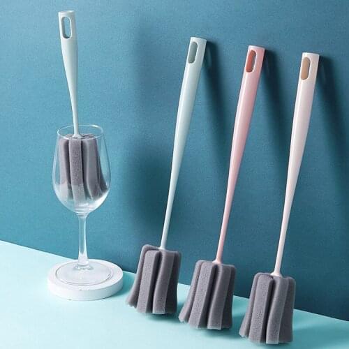 Multifunctional Cup Brush Long Handle Bottle Brush Washing Dishes Cleaner Brush Sponge Efficient Cleaning Brush Kitchen Supplies