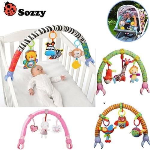 Lovely Baby Cradle Seat Cot Hanging Toys Crib Mobile Stroller Hanging Soft Plush Rattles Ring Bell Educational baby Toys 40% off