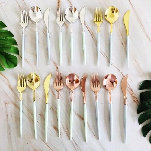 Plastic Cutlery Set Disposable Tableware Cake Forks Fruit Knives Spoons For Catering Parties Dinners Weddings Everyday Use