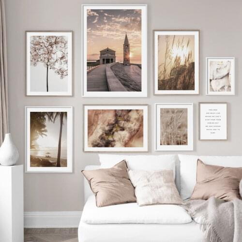 Wall Art Canvas Painting Sea Sunset Lighthouse Marble Hay Quotes Nordic Posters And Prints Wall Pictures For Living Room Decor