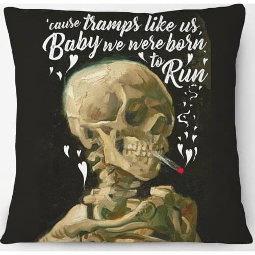 Skull Smoking Cushion Cover Colorful Flower Living Room Sofa Decoration 45X45cm Throw Pillow Case Decor