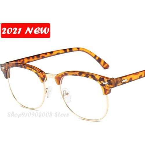 2021 New Brand Design Eyeglasses Women Glasses Clear Luxury Optical Spectacle Frames Men Half frame retro UV glasses