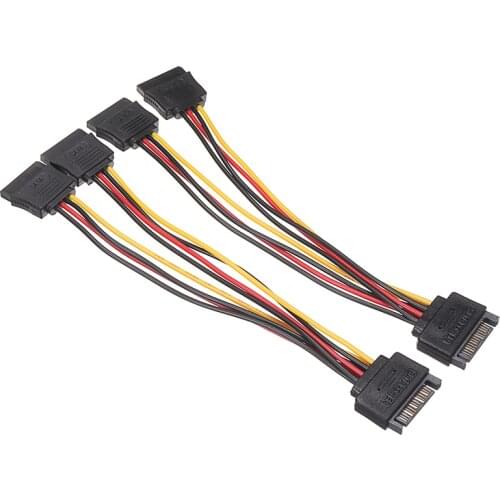 New Arrival SATA 15 Pin Male to 2 Female Power Cable Durable DVD-ROM/HDD/SSD Splitter Cable Adapter For HDD Hard Drive