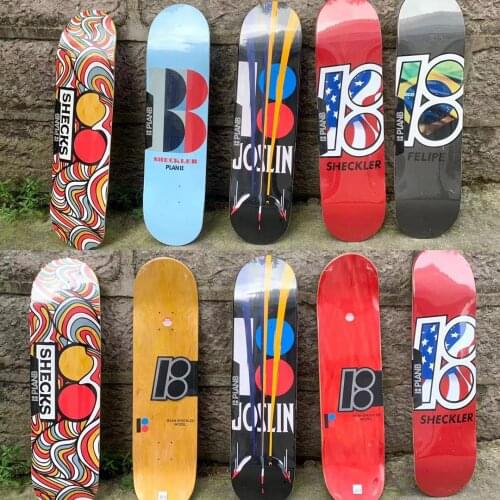 Genuine PLAN B skateboard decks Canadian maple epoxy glue plies are deyed colors professional level