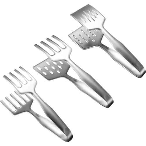 Food Clip Stainless Steel Roast Fish BBQ Tongs Kitchen Utensils Mutli Tongs BBQ Serving Oil Leak Shovel Great Home Gift
