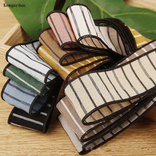 Kewgarden 38 50 mm 2" 1.5" Stripe Satin Ribbons Handmade Tape DIY Hairbow Tie Sewing Accessories Packing Webbing 25 Yards