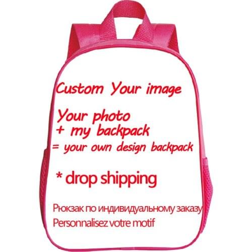 Drop shipping Customized Your image Custom pattern Backpack Kindergarten Kids Rucksack new Pattern Kindergarten Backpack