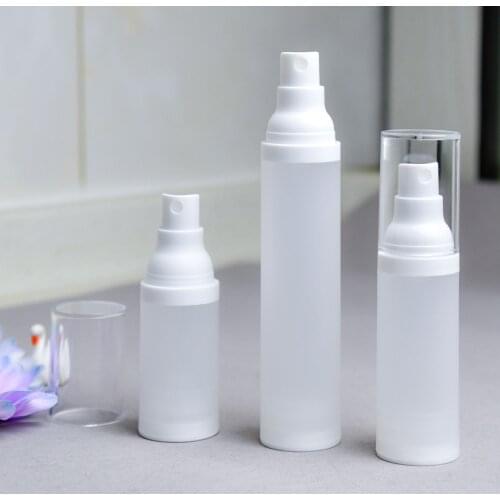 100pcs 15ml 20ml 30ml 50ml Empty Airless Bottle Frosted Matte Vacuum Pump Lotion Essence Perfume Spray Bottles