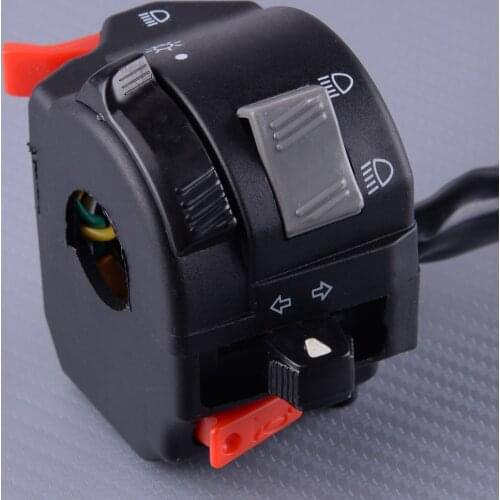 DWCX 22mm 7/8" Motorcycle Handlebar Control Headlight Turn Signal Fog Light Horn Switch With 11 Wiring Harness
