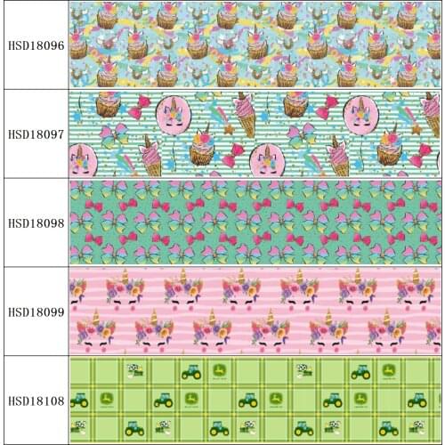 22MM 25MM 38MM 50MM 75mm Printed Pattern on Grosgrain Ribbon for diy ribbon