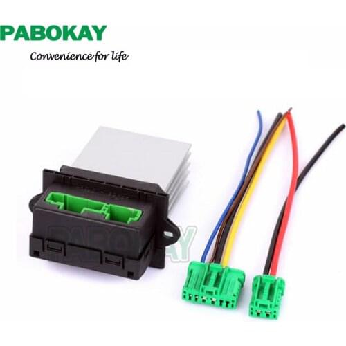 Heater Blower Resistor+Connector/Wire 6441.L2 7701207718 7701048390 For Renault Citroen C2 C3 C5 Peugeot 406 107 207 607