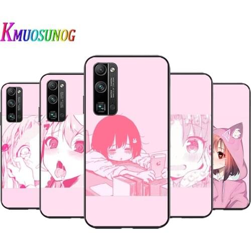 Pink Kawaii Anime Loli For Huawei Honor 10 20 30 10i 20i 30i 10X V20 V30 20S 30S 30i X10 Pro Plus Lite Black Soft Phone Case