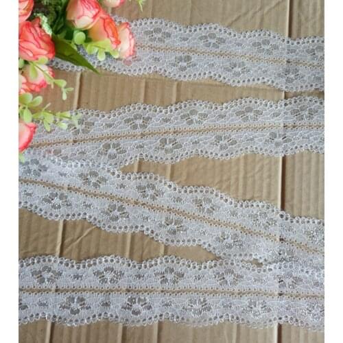 Width 55mm 12yards white Embroidered Net Lace Trim fabric Garment ribbon headband wedding party decoration DIY Accessorie #95656