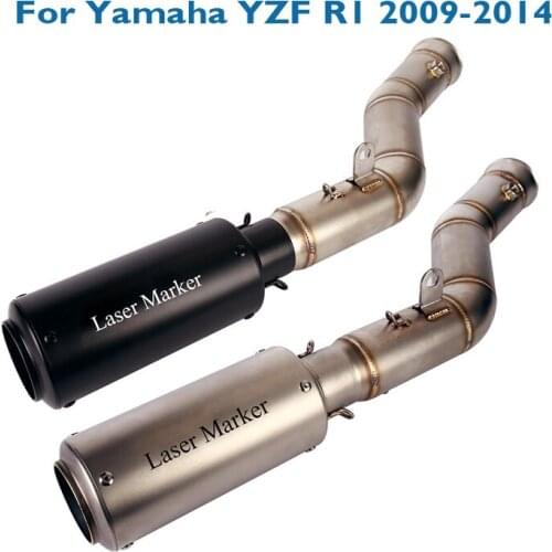 Slip on R1 Motorcycle Exhaust Muffler Escape Mid Link Tube Connect Pipe for Yamaha YZF R1 2009-2014