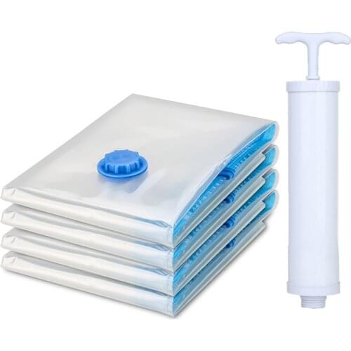 New Type Of Travel Space Saving Storage Bag Foldable And Compressed Transparent Vacuum Storage Bags For Clothes Bed Linings