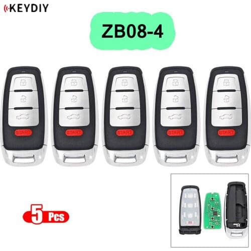 5PCS/LOT KEYDIY Universal Smart Key ZB08-4 for KD900 KD-X2 Car Key Remote Replacement Fit More than 2000 Models