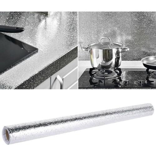 1/2pcs Waterproof Oil-proof Self-Adhesive Aluminum Foil Wall Sticker Kitchen Hot