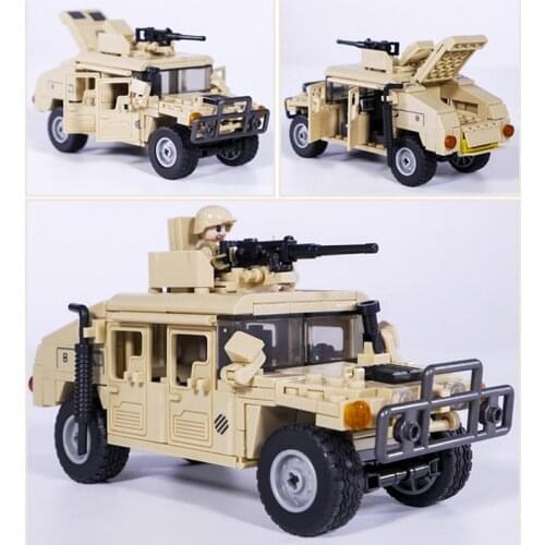 Military Series Army Armored Forces H1 Assault Vehicle SWAT Tank World War II Soldier Weapon Building Blocks Bricks Toys Gifts