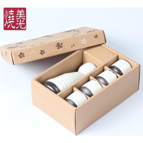Japanese ceramic sake wine pot cup wineware gift set white porcelain rice wine spirit bottle dispenser