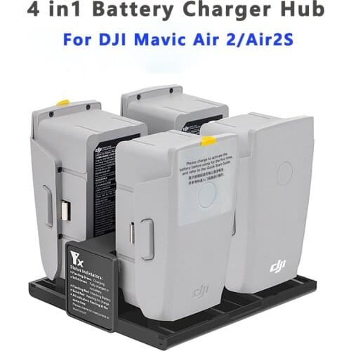 4 in1 Battery Charger Hub For DJI Mavic Air2/2S Charging Hub Portable Intelligent LED Drone DJI Mavic Air 2/2S Battery Charger
