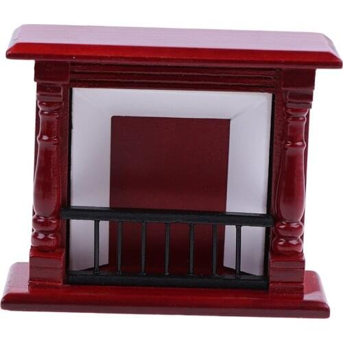 1/12 Toys Mini Wood Fireplace Decoration Miniature Furniture Toys Dolls House Accessories