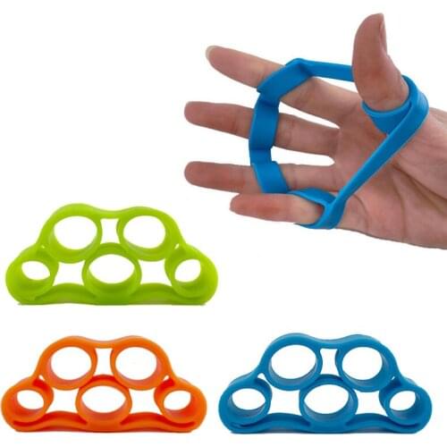 1Pcs Silicone Finger Gripper Strength Trainer Resistance Band Hand Grip Wrist Yoga Stretcher Finger Expander Exercise 3 colors