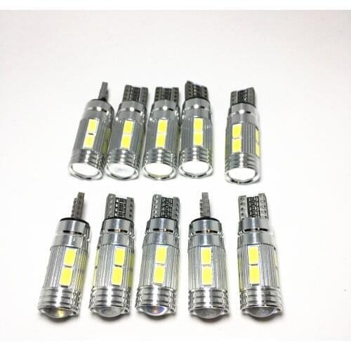 10PCS Car T10 Decode side lamp LED Canbus Parking Light License plate lamp Bulb No Error 194 W5W 10 SMD 5630 LED Door light 12V