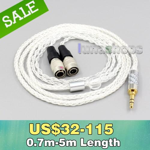 2.5mm 4.4mm XLR 8 Core Silver Plated OCC Earphone Cable For Mr Speakers Ether Alpha Dog Prime Headphone LN006559