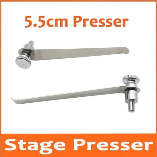 2pcs 5.5cm Biological Stereo Microscope Tablet Clip Slide Clip Stage Specimen Presser Metal Stereomicroscope Accessories