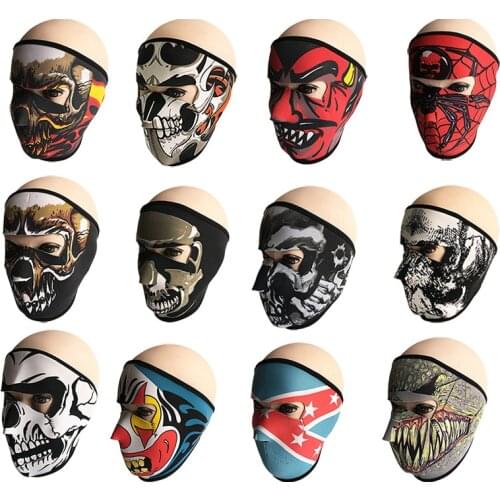 2 In 1 Tribal Classic Skull Neoprene Full Face Mask Facemask Headwear Outdoor Sport Ski Skiing Snowmobile Snowboard