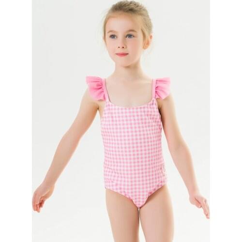 2020 New Baby Girl Swimsuit One Piece Swimwear Classic Style Bodysuit Geometric Swimsuit Lollipop Embroidery Girl Bathing Suit