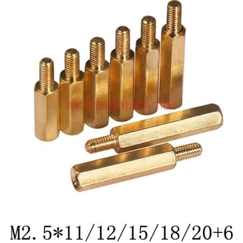 2019 Hot Sale Sale Screws For Laptops Screws 100pcs M2.5 Male To Female Brass Spacer M2.5*11/12/15/18/20+6 Hex Standoff