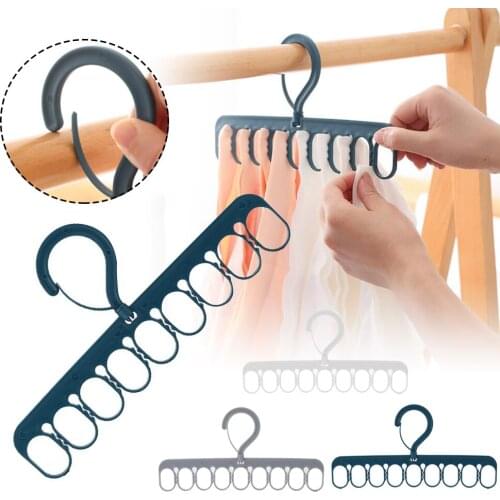9Hole Hanger Space Saver Saving Clothes Closet Racks Rotate Removable Hook