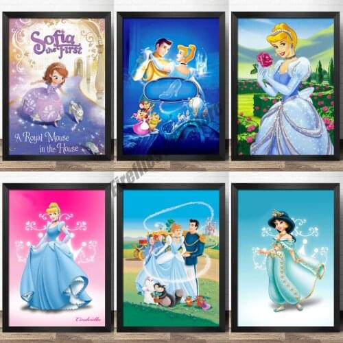 Diamond Mosaic Disney Princess Sofia Snow White Diamond Painting Embroidery Full Square Drill Cross Stitch Kits Home Decoration