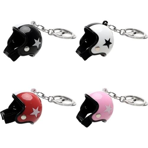 Car Keychain Car Styling Five-star Motorcycle Safety Helmets Metal Keyfob Creative Auto Key Rings Key Chain Car Accessories