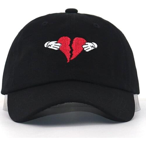 New heart broken embroidery baseball cap cotton adjustable fashion dad hats curved hip hop caps drop shipping