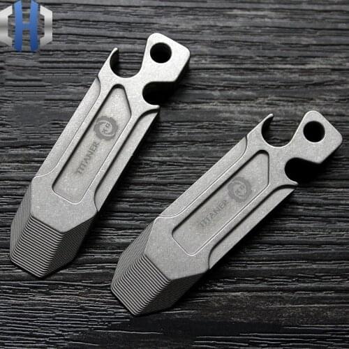 Titanium Alloy EDC Crowbar Keychain Pendant Screwdriver Gadget Bottle Opener Tools